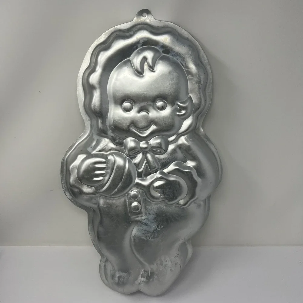 Wilton Vtg Cake Pan Lot‎ 3 Barney Baby Looney Tunes Aluminum Baking Molds 90's
